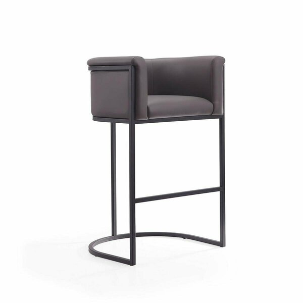 Celebracion Cosmopolitan Pebble & Black Metal Barstool 37.8 x 23.7 x 21 in. CE1850639